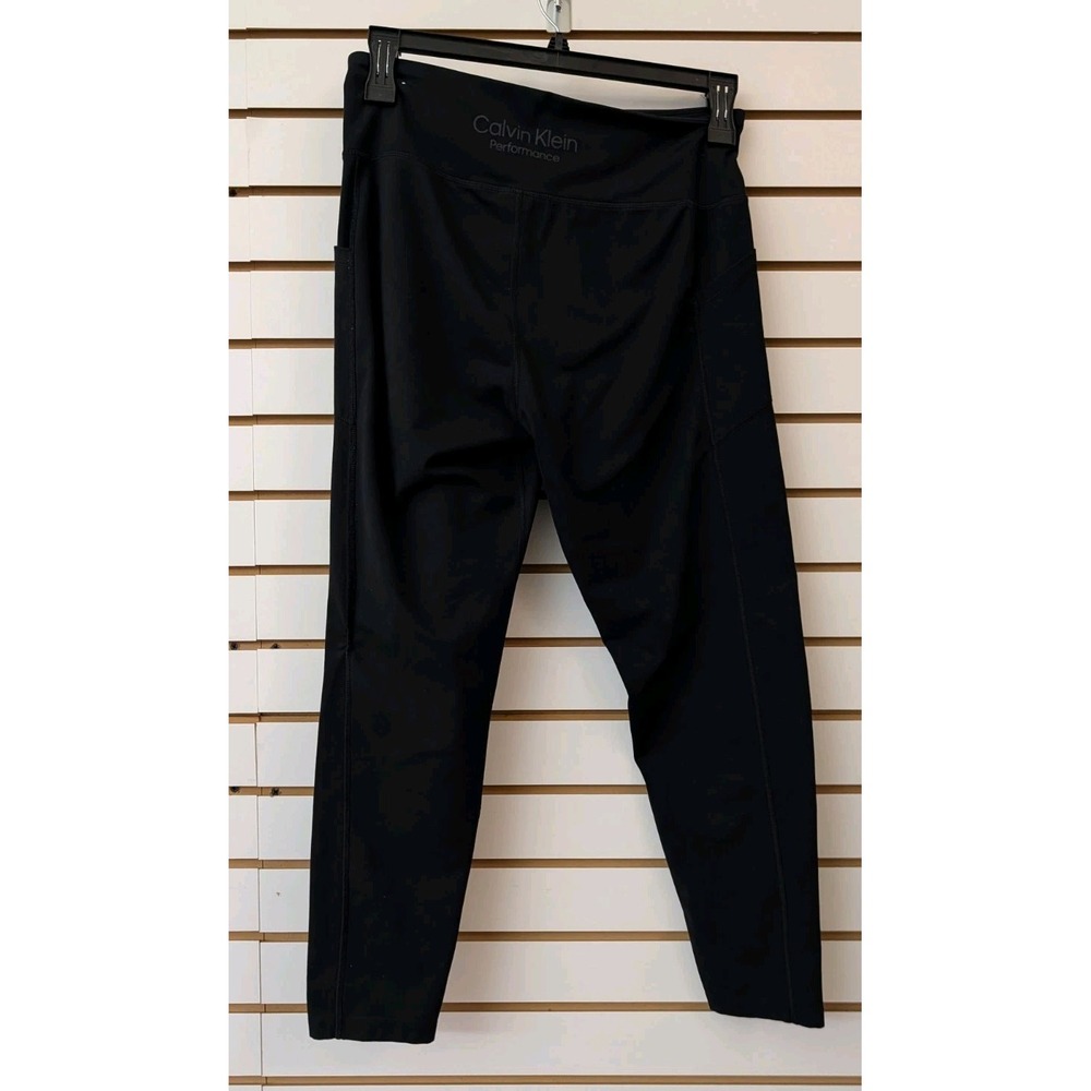 Calvin Klein Performance Stretch Cropped Leggings Womens XL Black - Picture 2 of 5